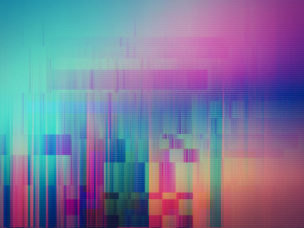 horizontal distortion with teal to red gradient
