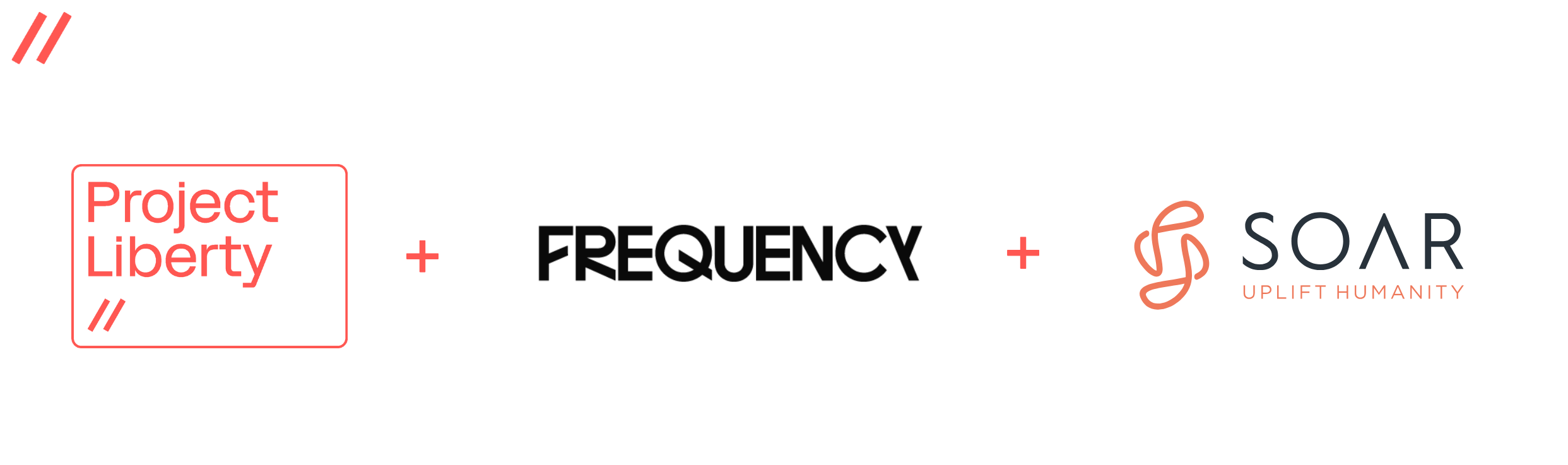 Project liberty, frequency, and SOAR logos