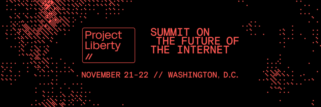 Black background with red text Summit on the Future of the Internet November 21-22, Washington, DC 